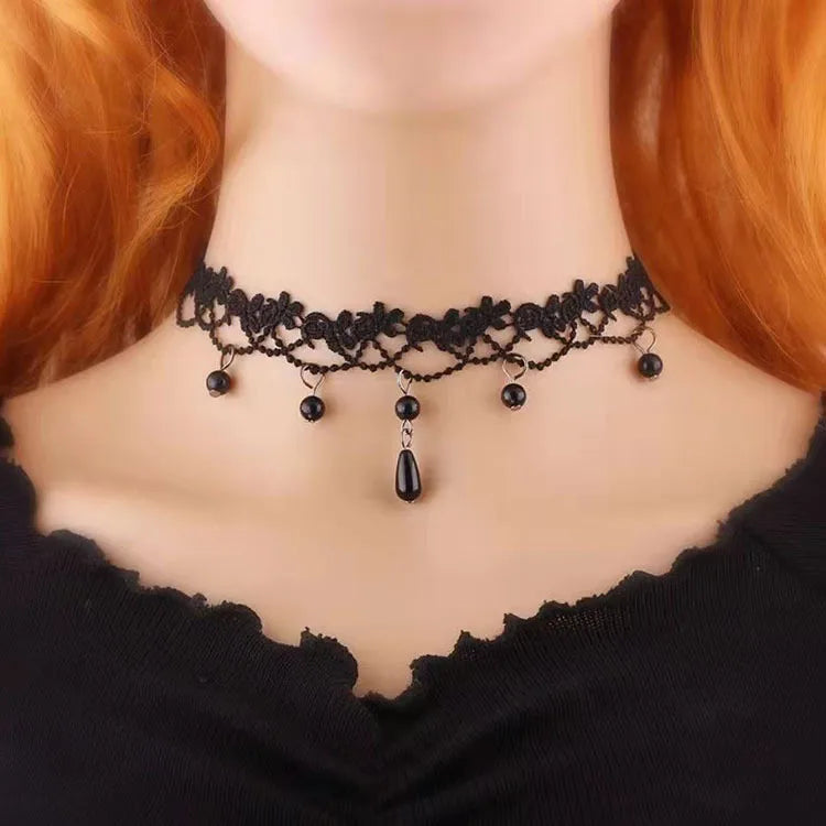 Serenity Lace - Black Choker Necklace