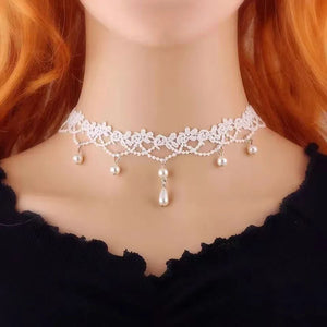 Serenity Lace - White Choker Necklace