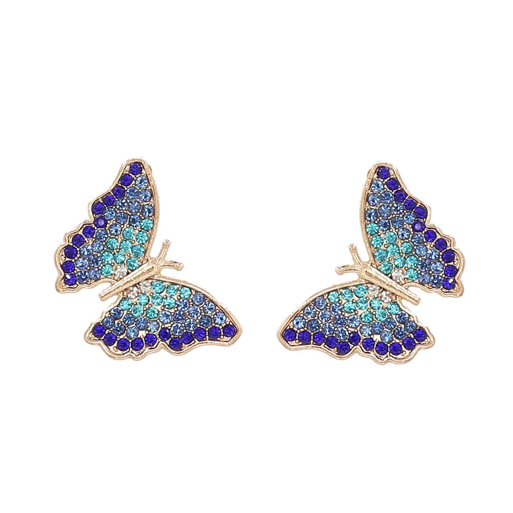 Graceful Drift - Blue Stud Earrings