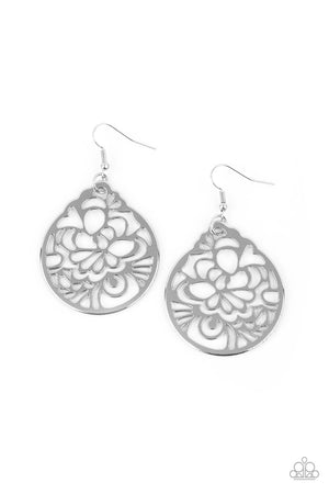 Paparazzi - Garden Mosaic - Silver Earrings