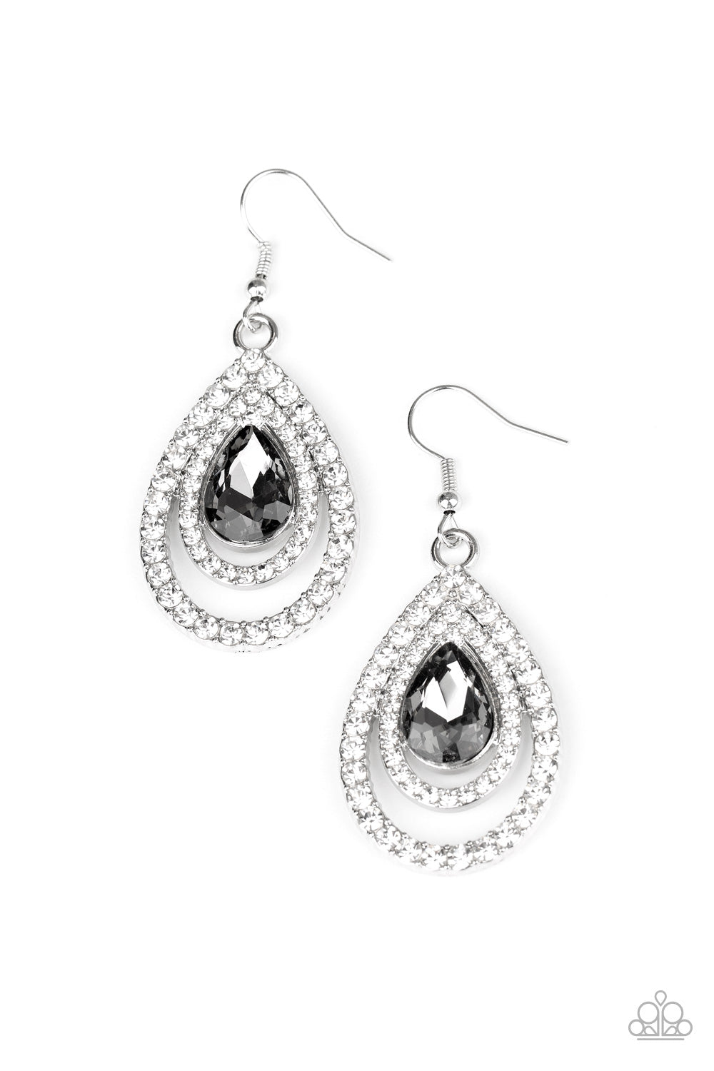 Paparazzi - So The Story GLOWS - Silver Earrings