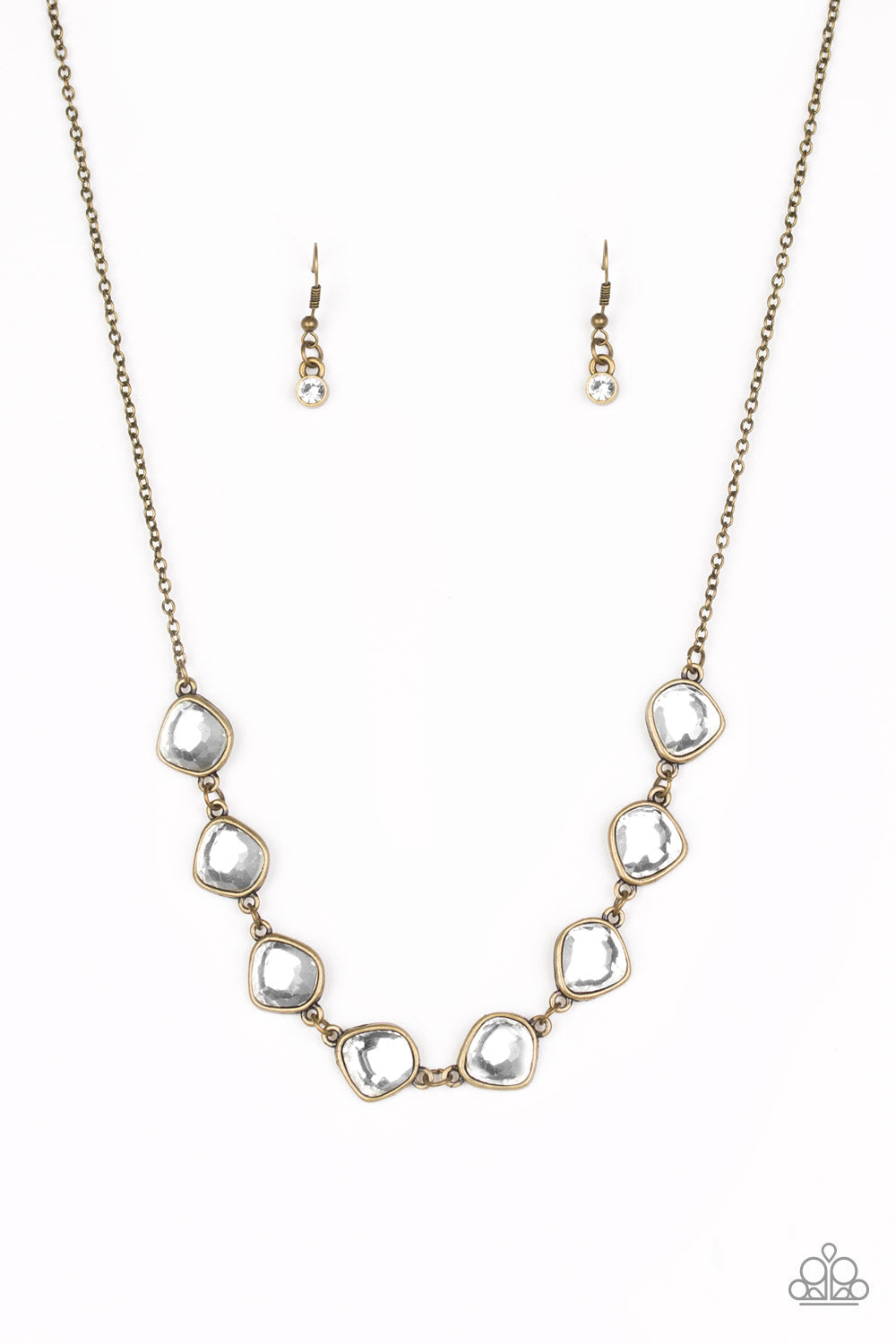 Paparazzi - The Imperfectionist - Brass & White Necklace