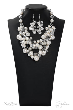 Paparazzi Accessories - The Lauren - White & Silver Necklace