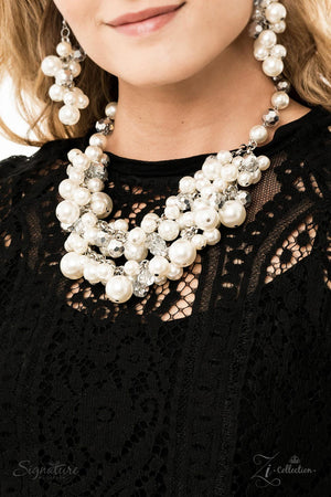 Paparazzi Accessories - The Lauren - White & Silver Necklace