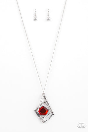Paparazzi - A MODERN Citizen - Red & Silver Necklace