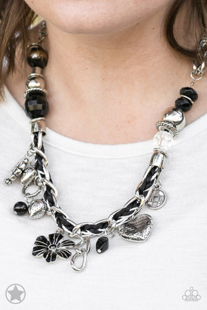 Paparazzi Accessories - Charmed, I Am Sure - Black, Ivory, & Silver Necklace