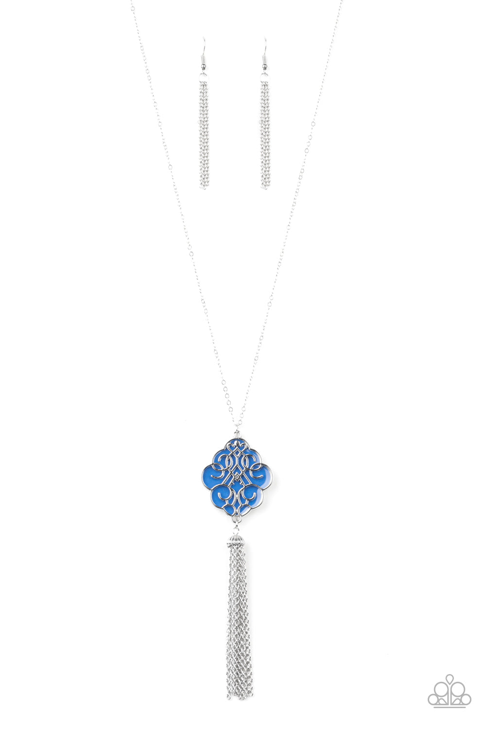 Paparazzi - Malibu Mandala - Blue & Silver Necklace