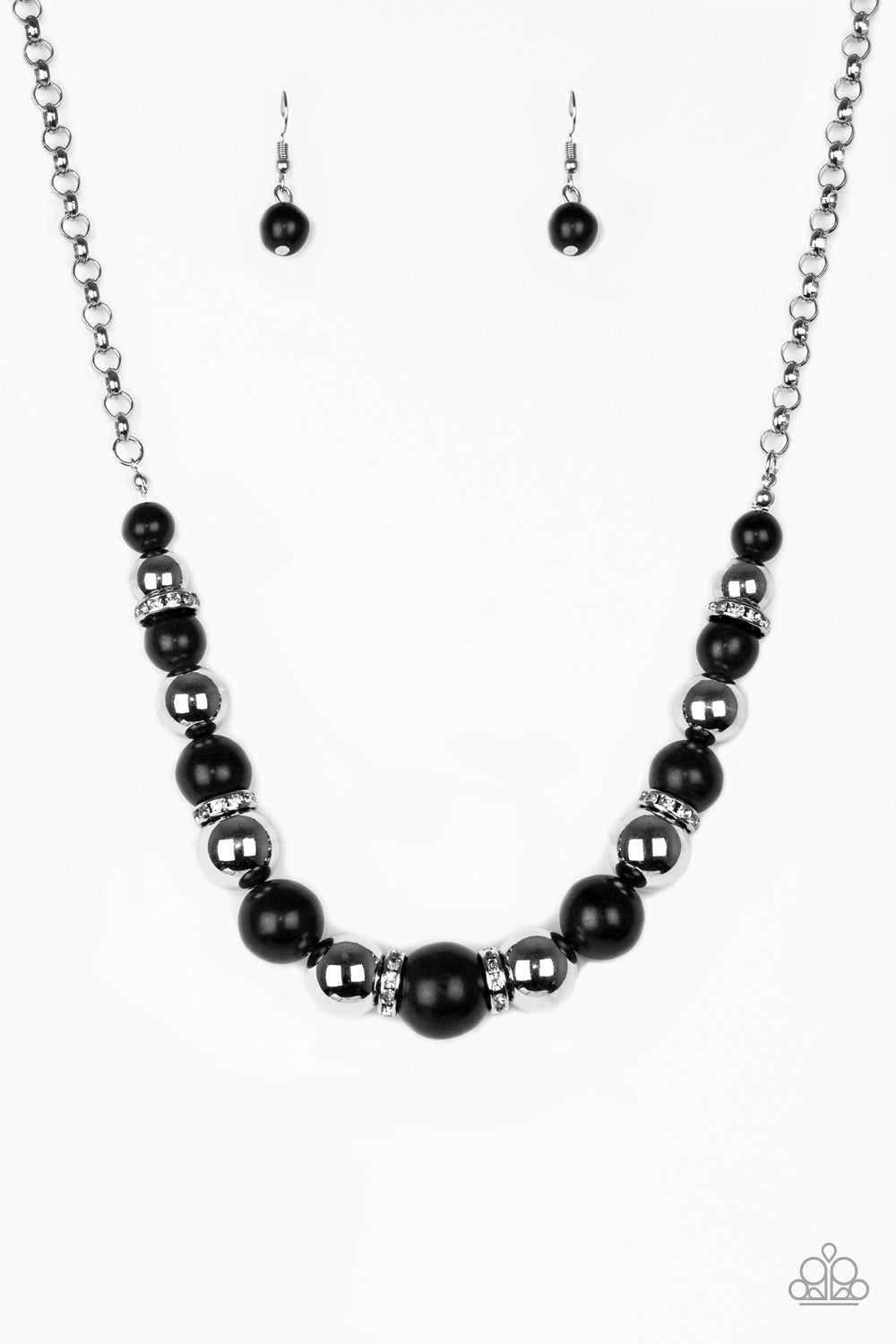 Paparazzi Accessories - The Ruling Class - Black & Silver Necklace