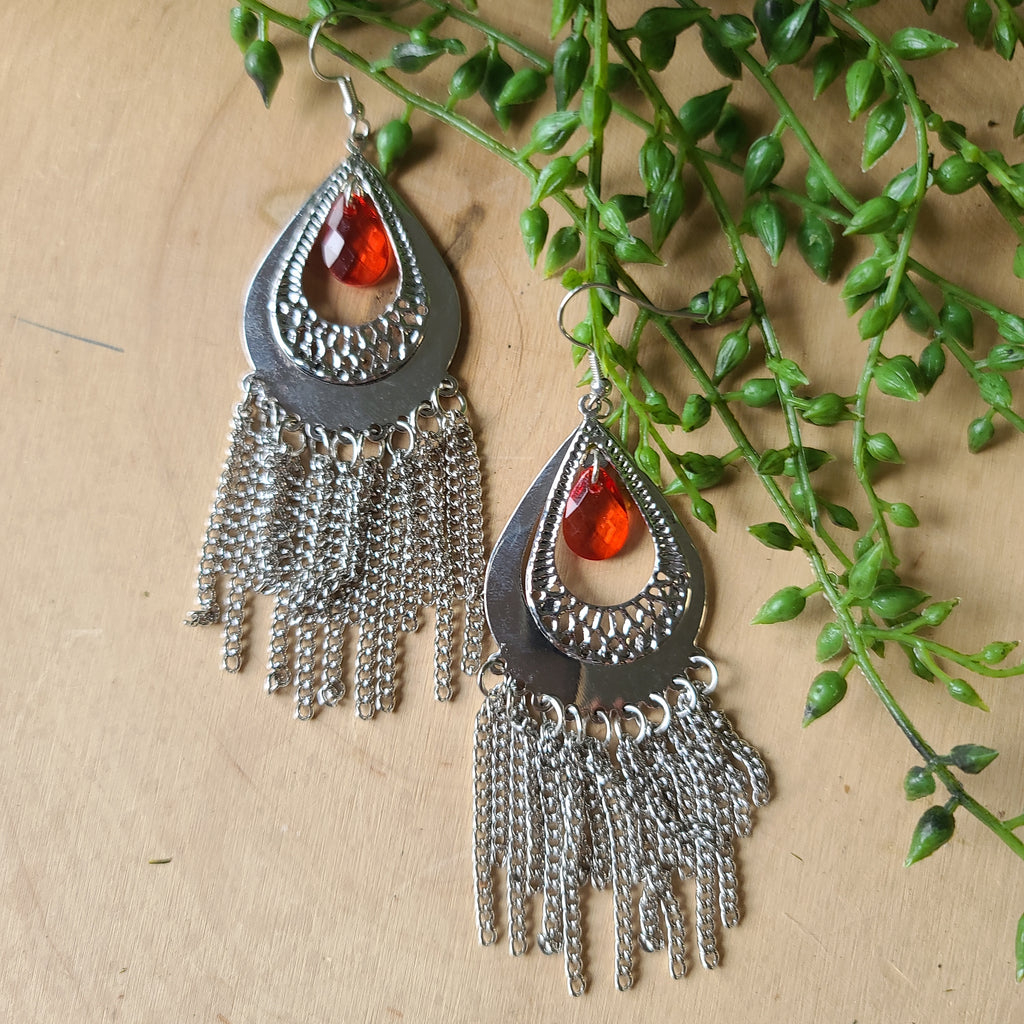 Paparazzi - Scattered Storms - Red Earrings