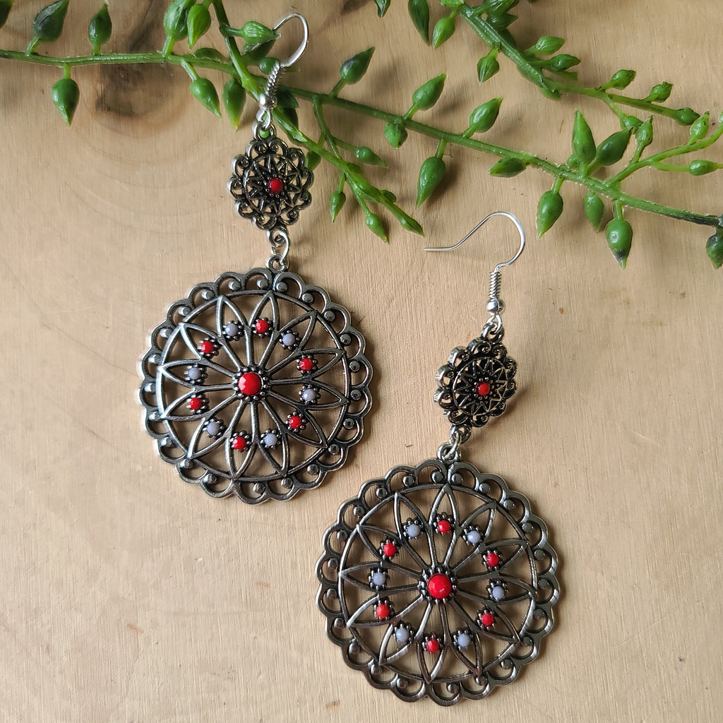 Paparazzi - Beaded Brilliance - Red Earrings
