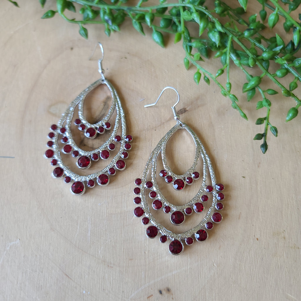 Paparazzi - Break Out In TIERS - Red Earrings