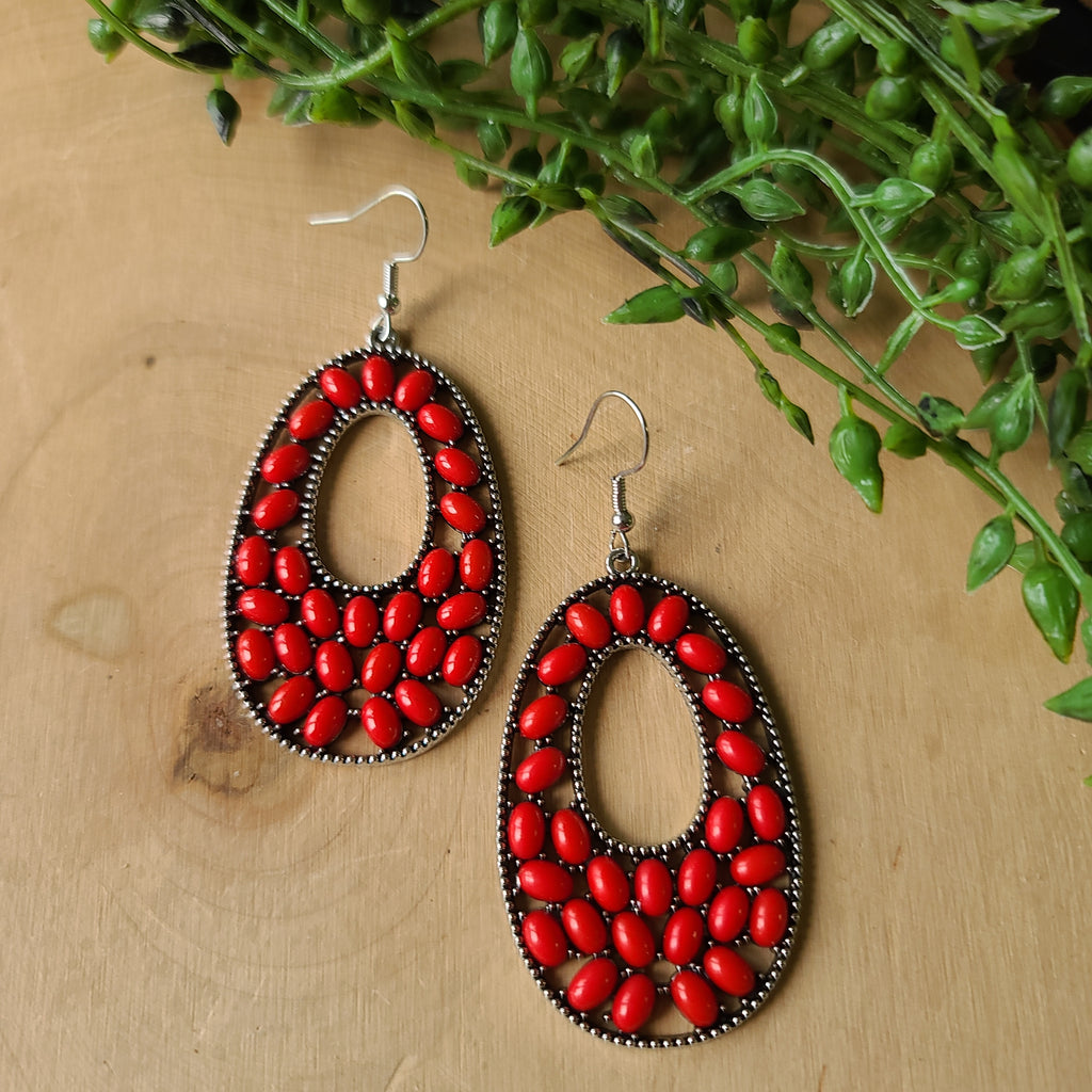 Paparazzi - Beaded Shores - Red Earrings lol