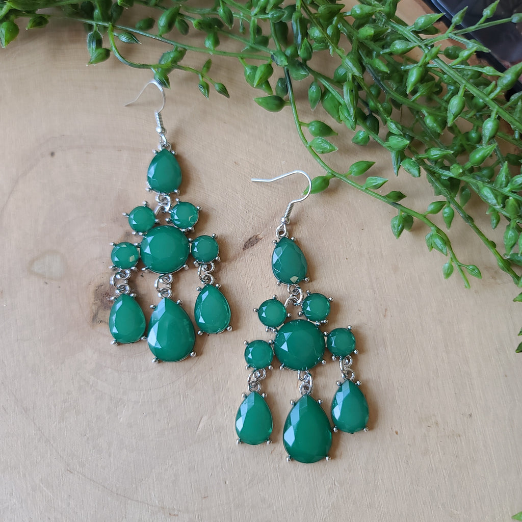 Paparazzi - Afterglow Glamour - Green Earrings