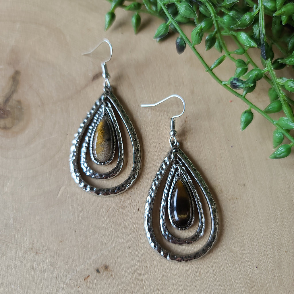 Paparazzi - Teardrop Torrent - Brown Earrings