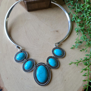 Paparazzi - River Ride - Blue and Silver Necklace