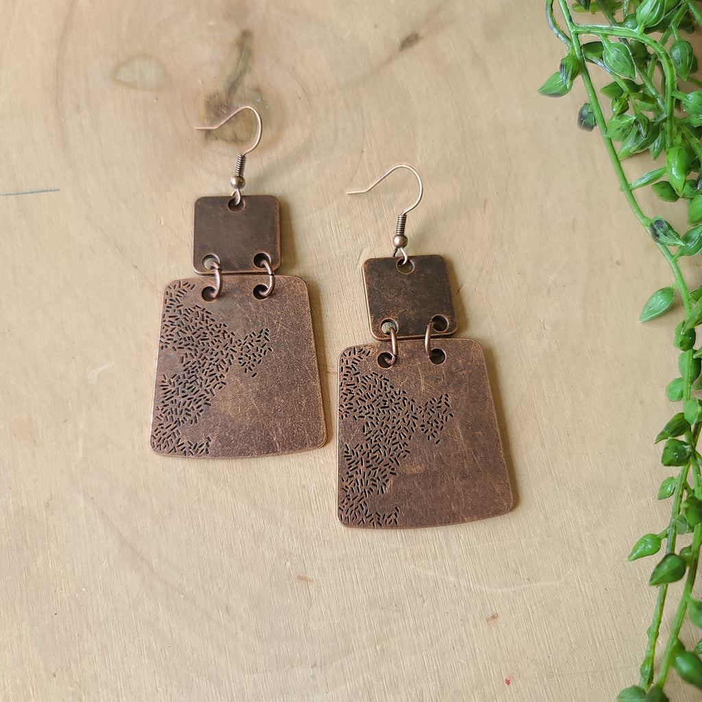 Paparazzi - Tagging Along - Copper Earrings