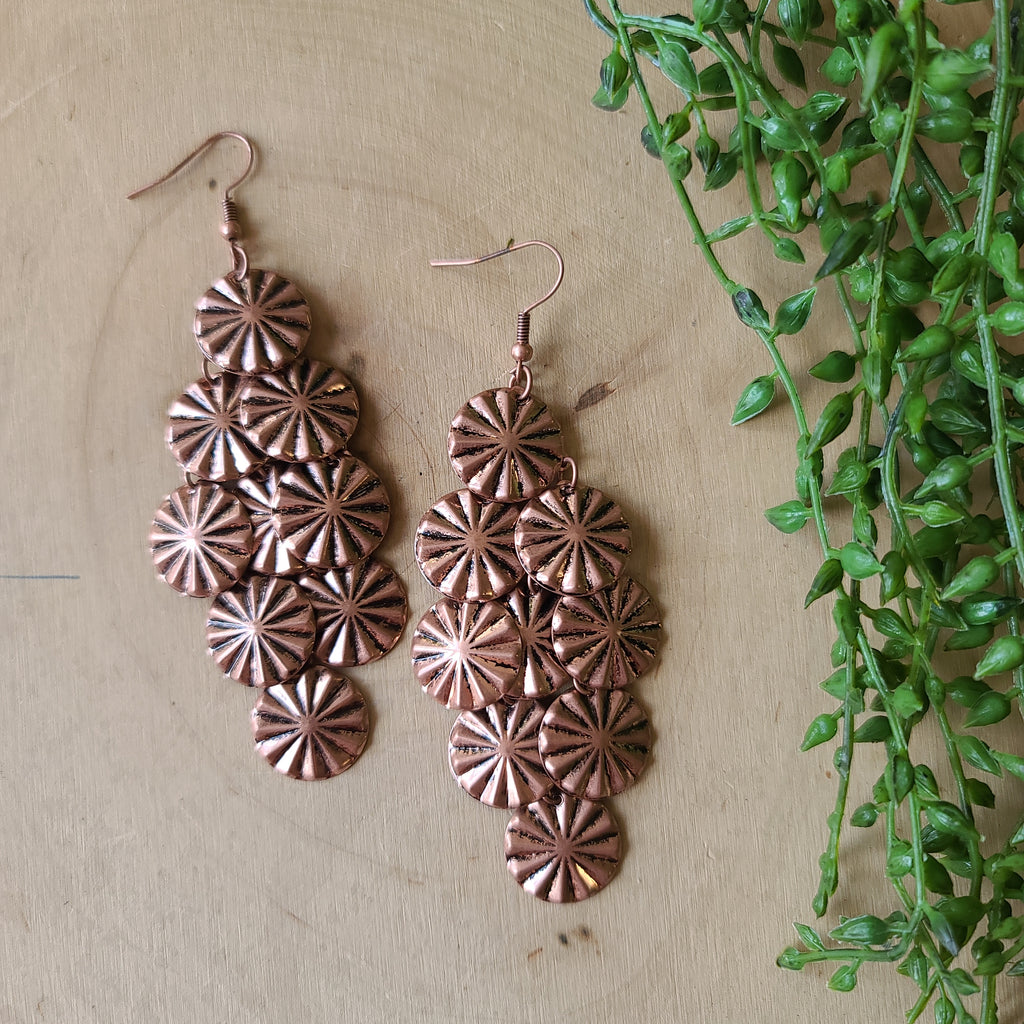 Paparazzi - Star Spangled Shine - Copper Earrings