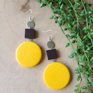 Paparazzi - Modern Materials - Yellow Earrings