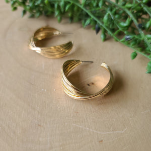 Paparazzi - Curves In All The Right Places - Gold Earrings