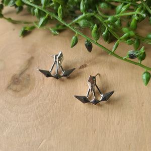 Paparazzi - Metal Origami - Silver Earrings