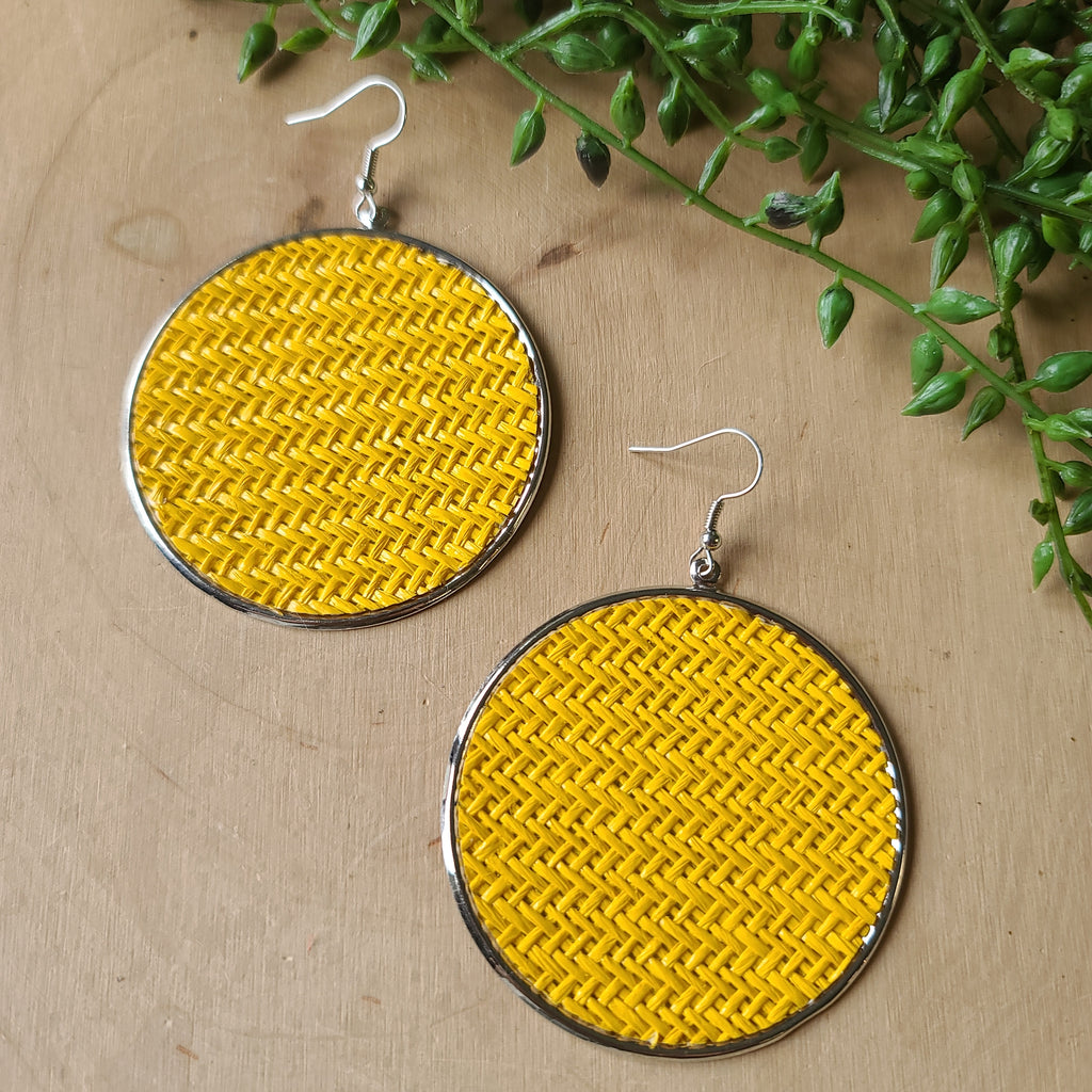 Paparazzi - Wonderfully Woven - Yellow Earrings