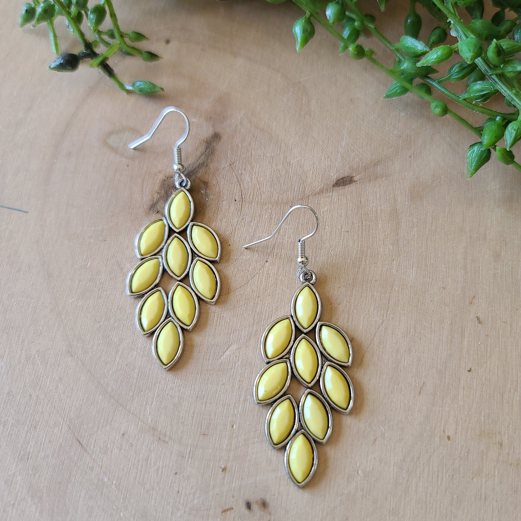 Paparazzi - Flamboyant Foliage - Yellow Earrings