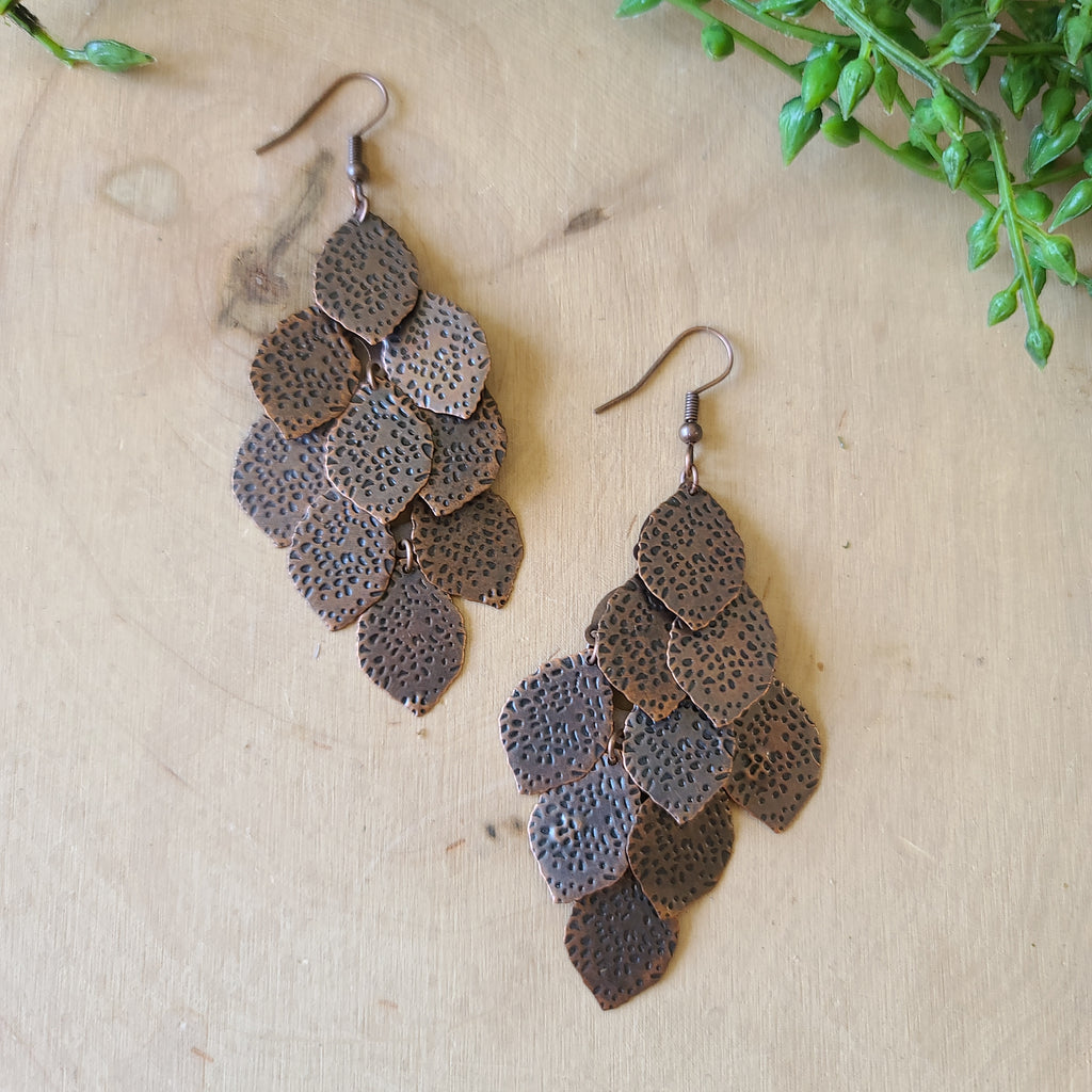 Paparazzi - Loud and Leafy - Copper Earrings