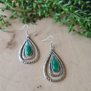 Paparazzi - Teardrop Torrent - Green Earrings