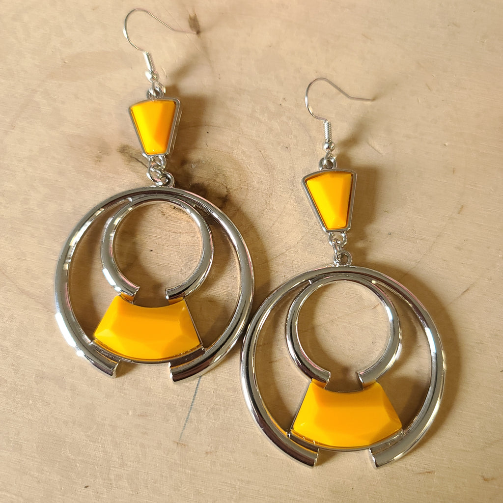 Paparazzi - Deco Dancing - Orange Earrings