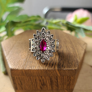 Paparazzi - Blooming Fireworks - Pink & Silver Ring