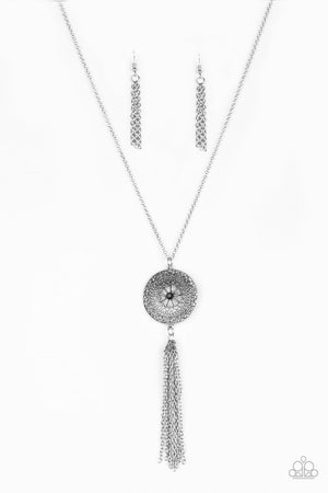 Paparazzi Accessories -Noble Navigator - Black and Silver Long Necklace