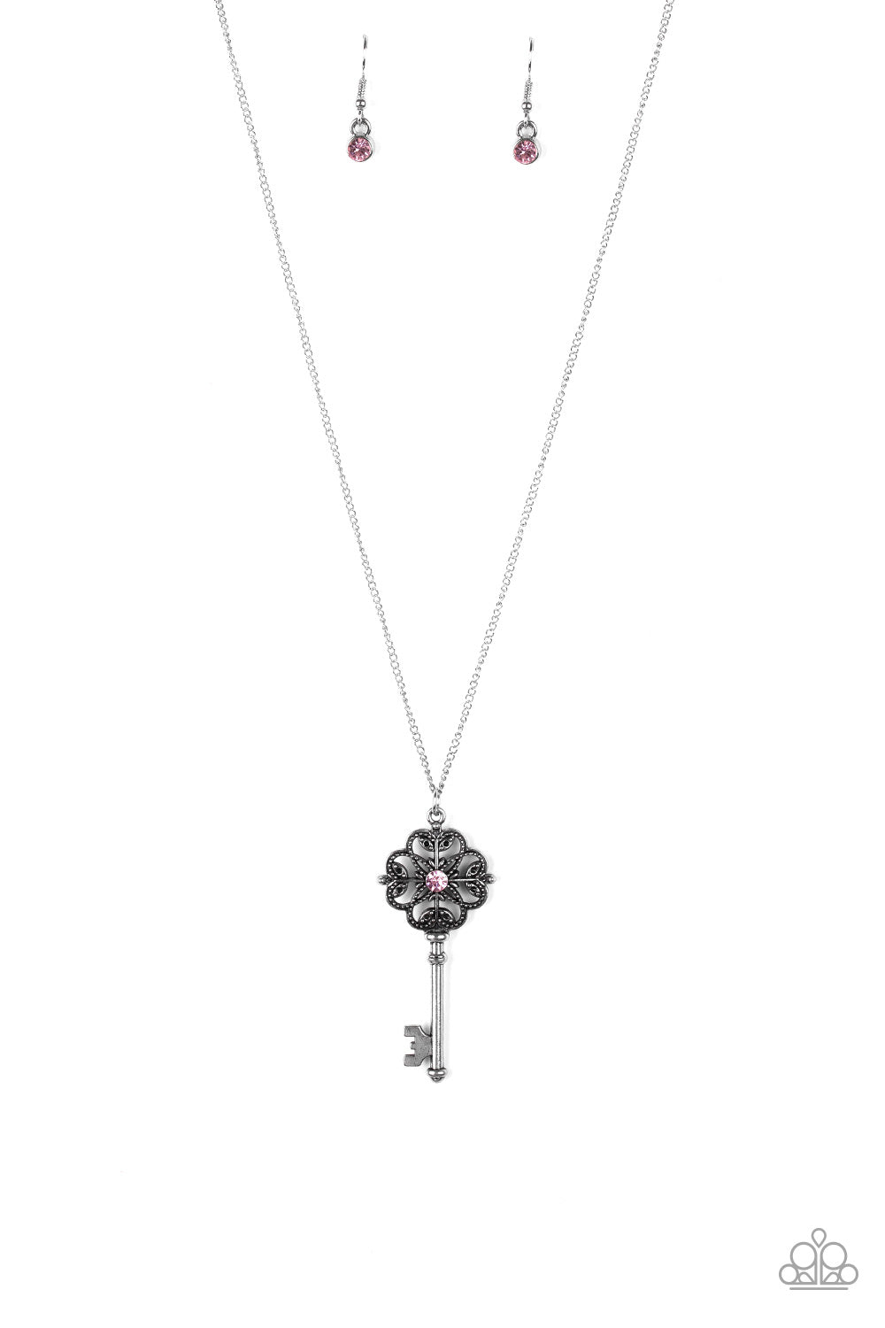 Paparazzi Accessories - Got It On Lock - Pink & Silver Necklace