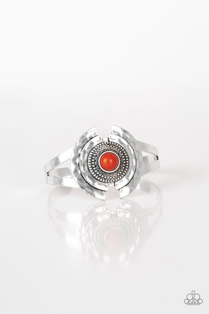Paparazzi Accessories - Incredibly Indie - Orange & Silver Bracelet