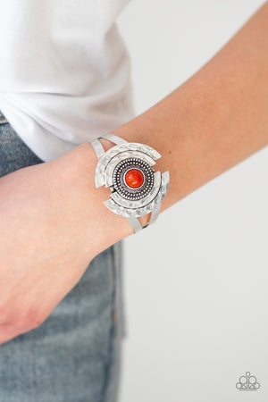 Paparazzi Accessories - Incredibly Indie - Orange & Silver Bracelet