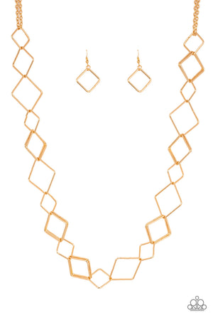 Paparazzi Accessories - Backed Into A Corner - Gold Necklace