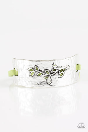 Paparazzi Accessories - Branching Out - Green & Silver Bracelet