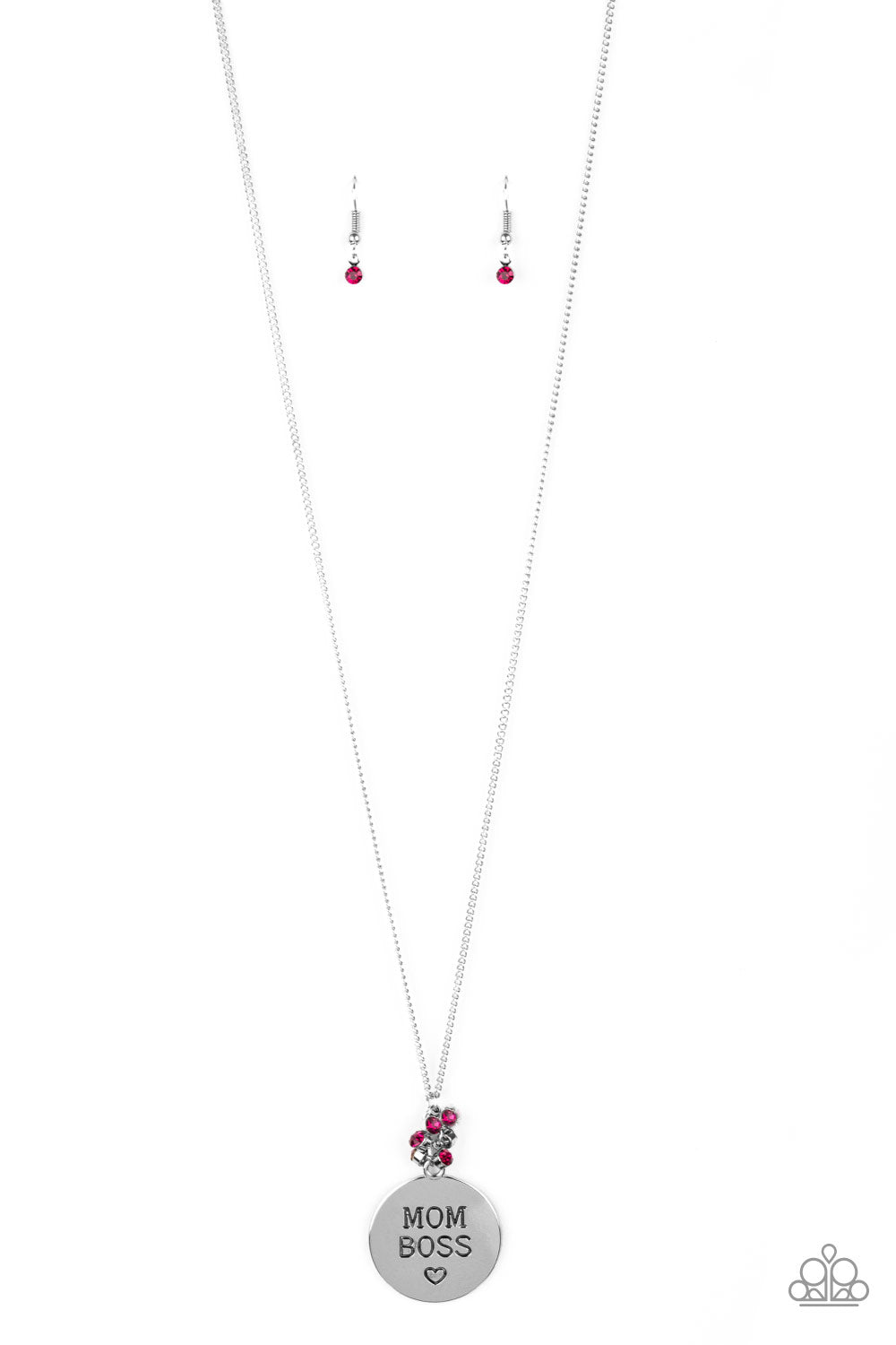 Paparazzi Accessories - Mom Boss - Pink & Silver Necklace