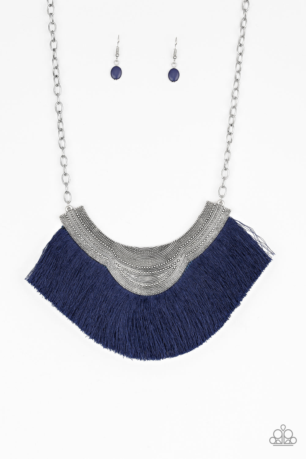 Paparazzi Accessories - My PHARAOH Lady - Blue & Silver Necklace