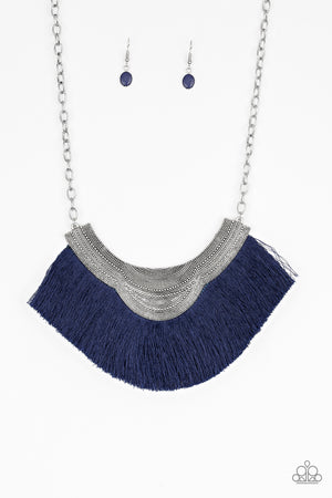 Paparazzi Accessories - My PHARAOH Lady - Blue & Silver Necklace