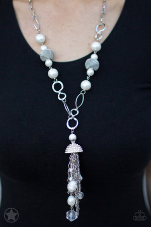 Paparazzi Accessories - Designated Diva - White & Silver Necklace