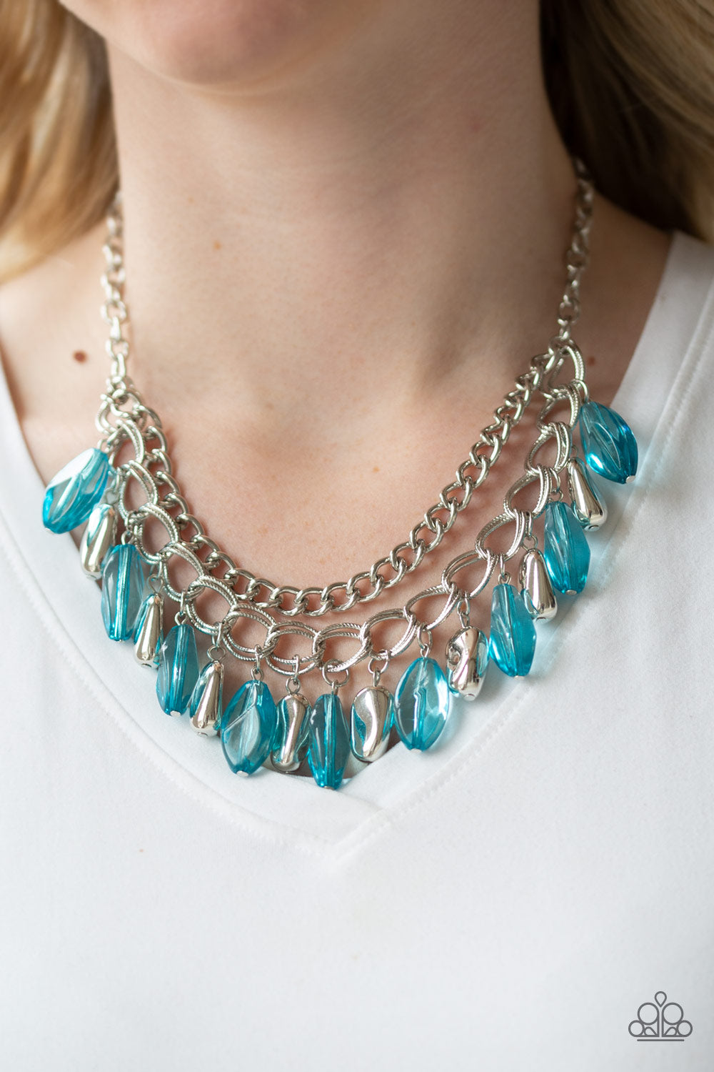 Paparazzi Accessories - Spring Daydream - Blue & Silver Necklace