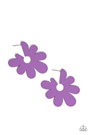 Paparazzi - Flower Power Fantasy - Purple Earrings