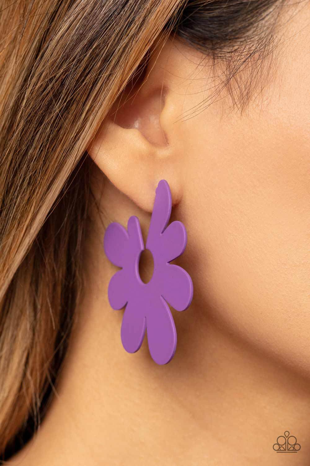 Paparazzi - Flower Power Fantasy - Purple Earrings