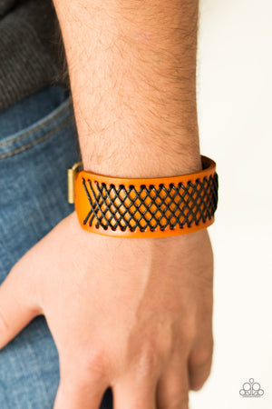 Paparazzi Accessories - Cross The Line - Brown & Black Bracelet
