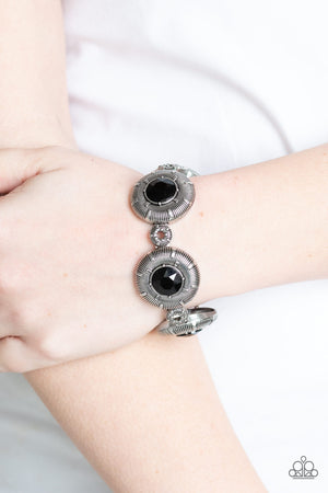 Paparazzi Accessories - Original Opulence - Black & Silver Bracelet
