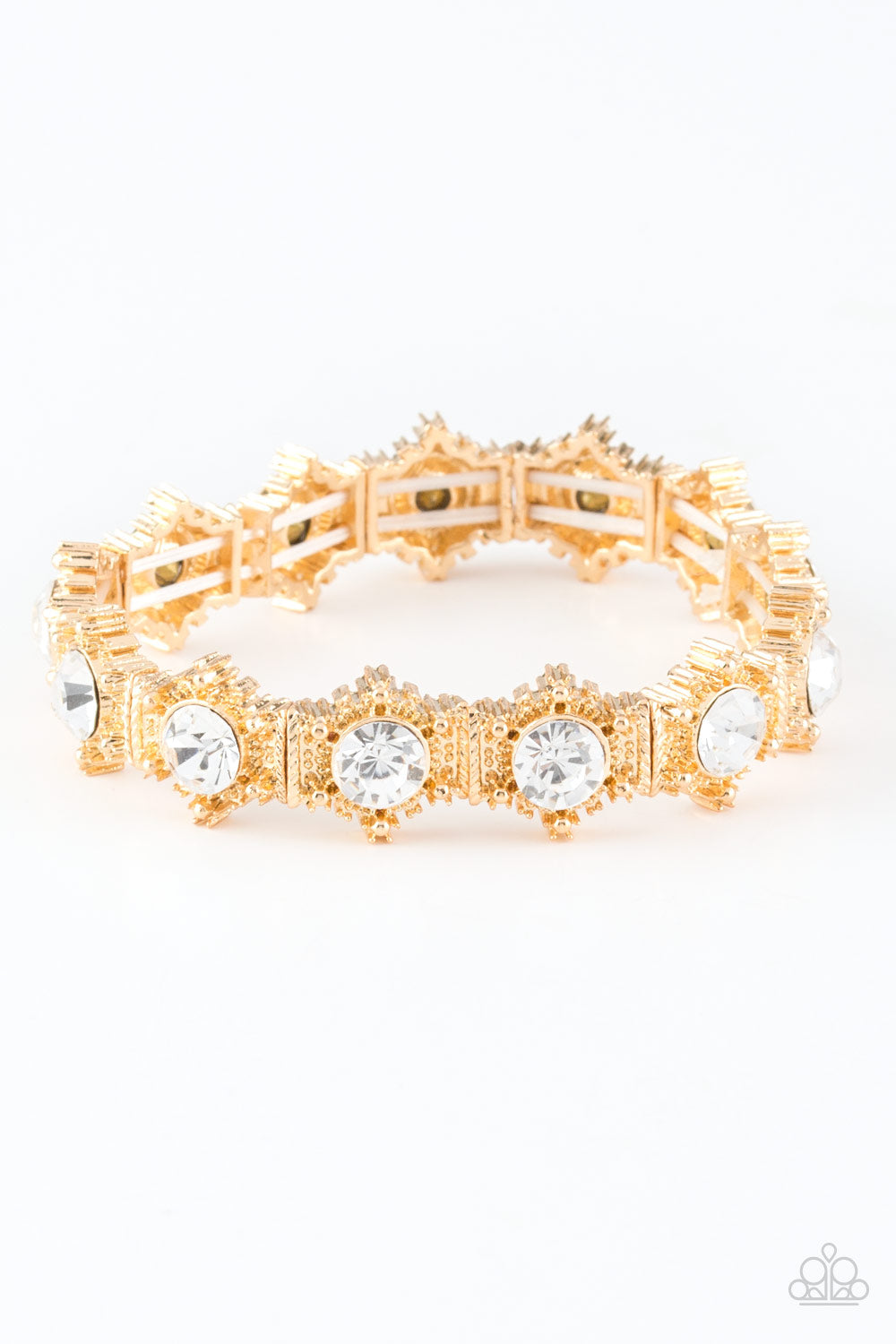 Paparazzi - Strut Your Stuff - Gold & White Bracelet