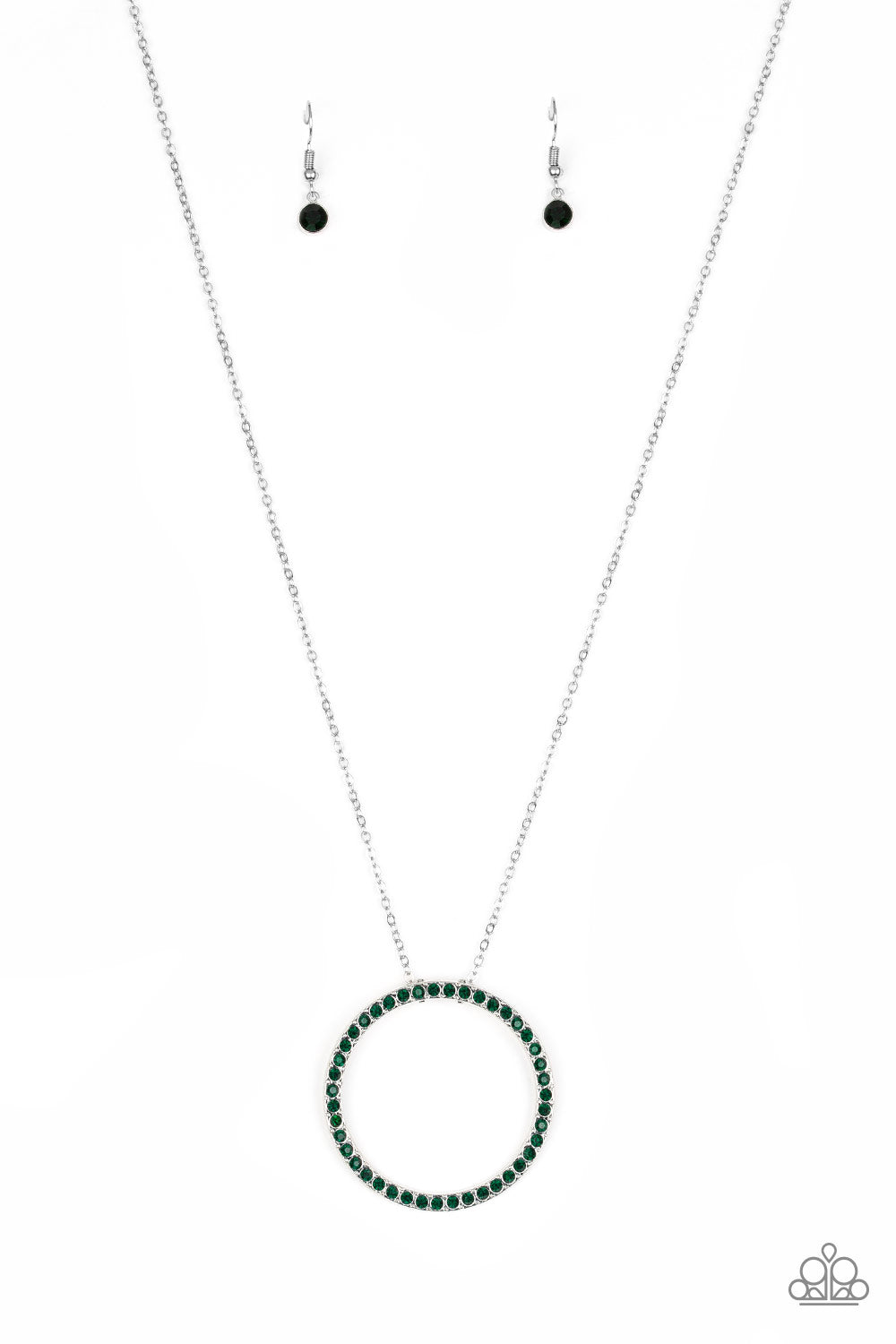 Paparazzi Accessories - Center Of Attention - Green Long Necklace