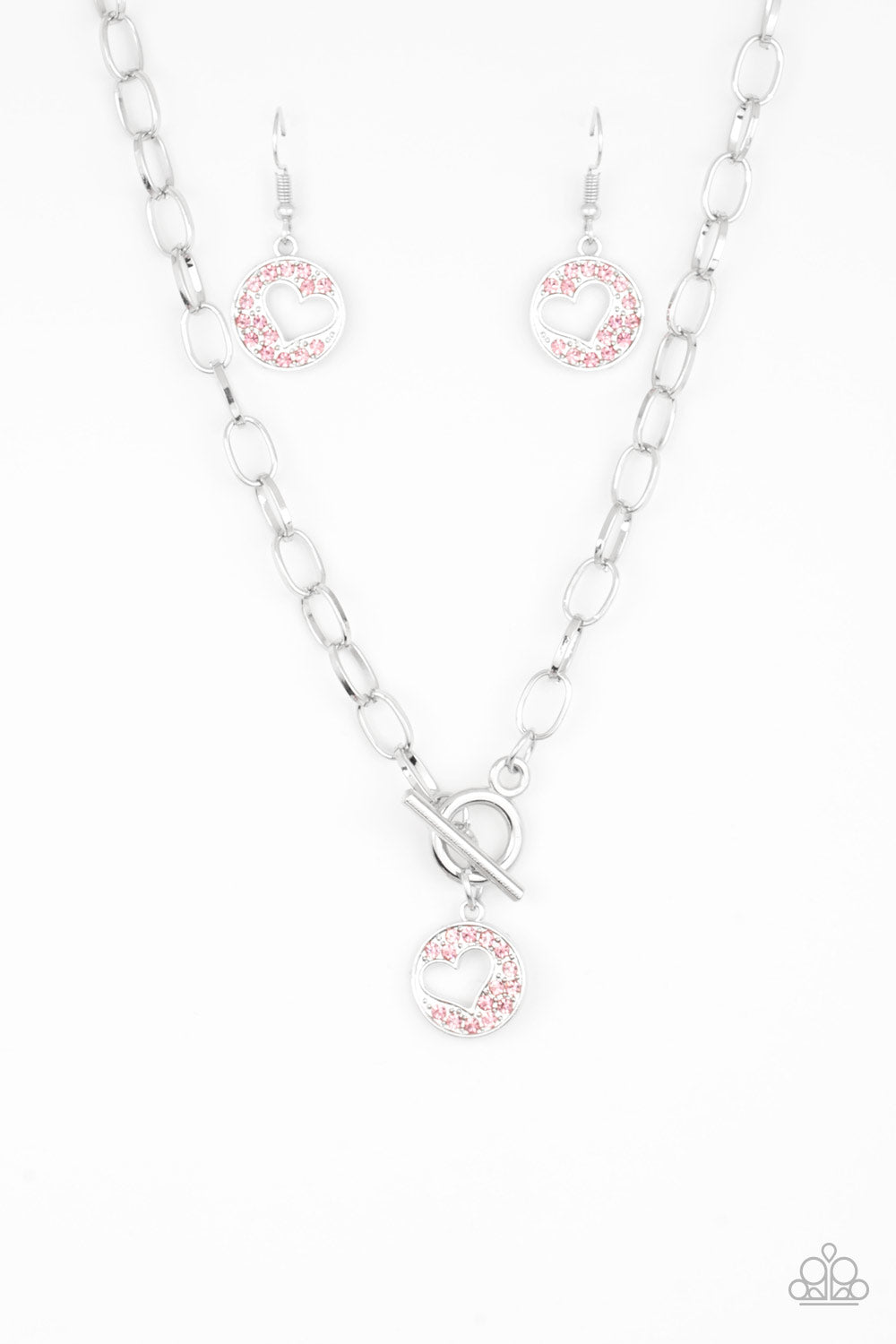 Paparazzi Accessories - Heartbeat Retreat - Pink & Silver Necklace