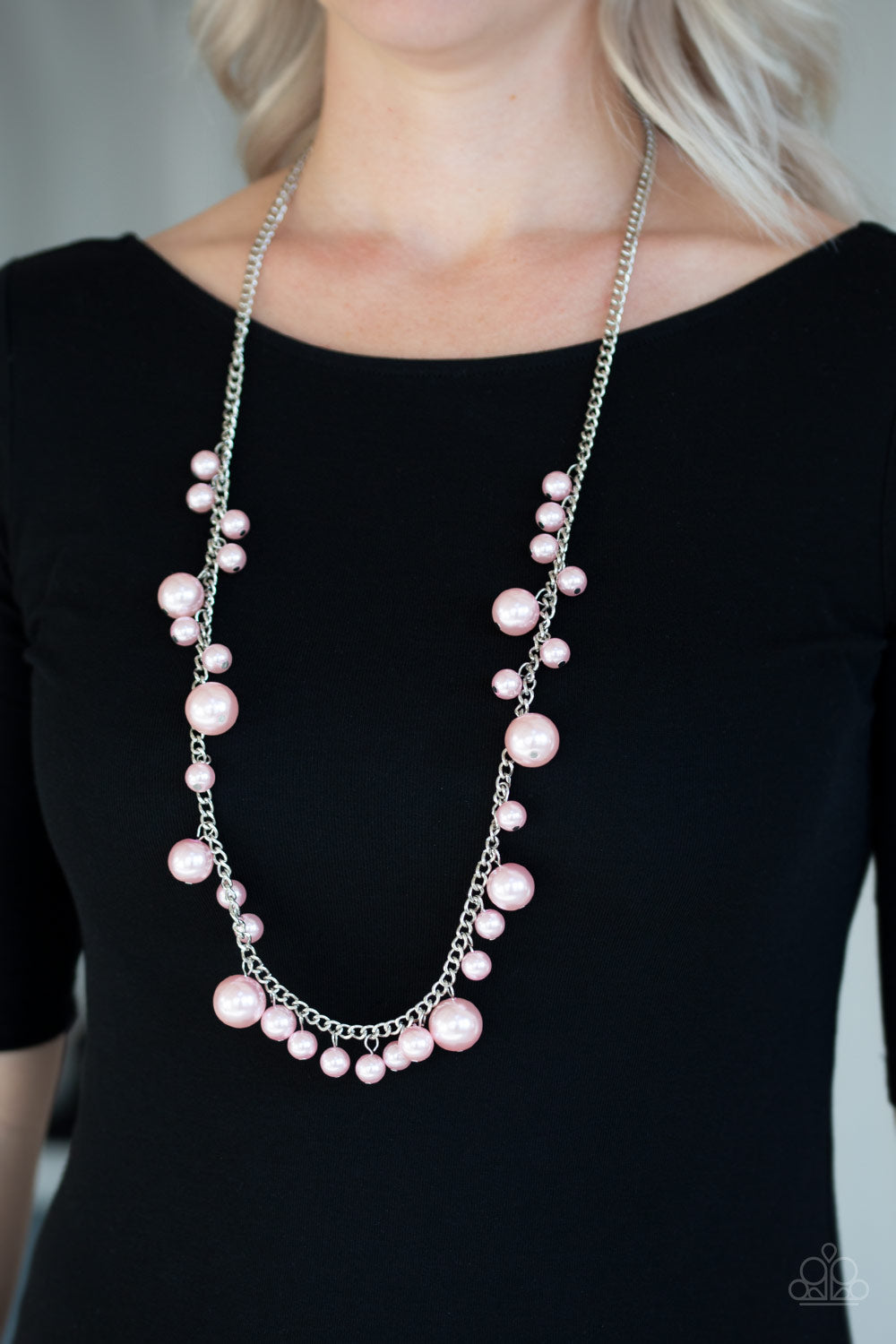 Paparazzi Accessories - Theres Always Room At The Top - Pink & Silver Necklace
