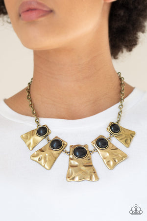 Paparazzi - Cougar - Brass Necklace